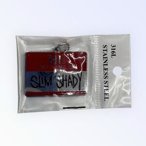 Eminem Hi My Name Is Slim Shady Necklace Pendant Keyring Tag Fan Gift Song